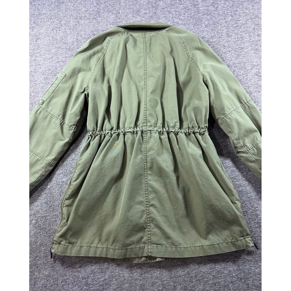 GAP Womens Olive Green Utility Parka Jacket Cinched Waist Tall Small S Tall - Picture 8 of 8